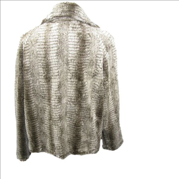 Karen Kane White/Brown Faux Fur Lined Blazer/Jacket Size Medium - Picture 4 of 6